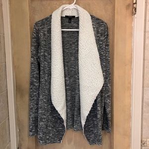 Gray Cardigan with Fur Lining